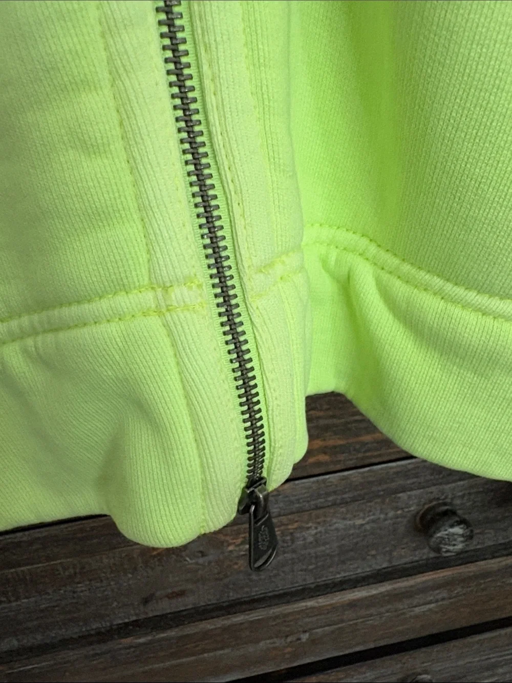 Free People Neon Lime Zip Hoodie